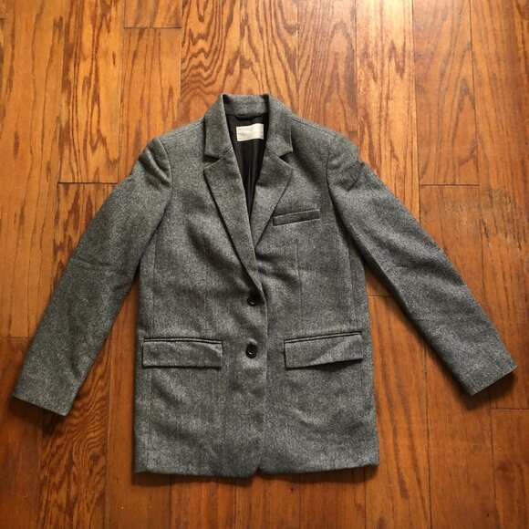 Everlane Wool Blazer Gray Herringbone - Picture 1 of 5